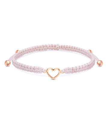 Cute Silver Heart with Knitting Rope Bracelet BR-1502-RO-GP